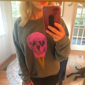Melting ice cream cone crew neck sweatshirt